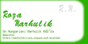 roza marhulik business card